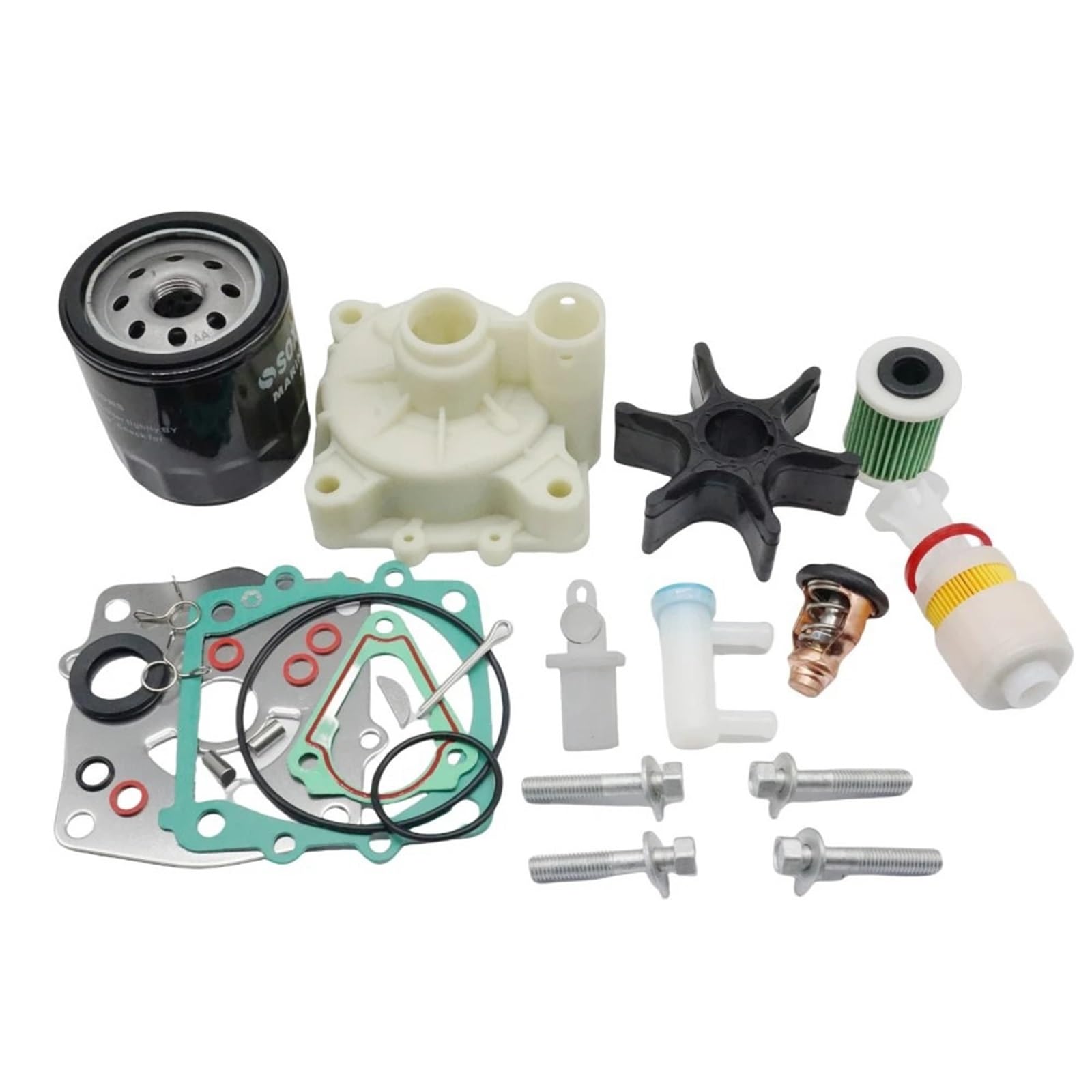 PEGGYLIN 150HP F150A F150B F150D F150F 4-Stroke Außenborder Wartung Kit Fit for Yamaha W/Thermostat Öl Kraftstoff Filter
