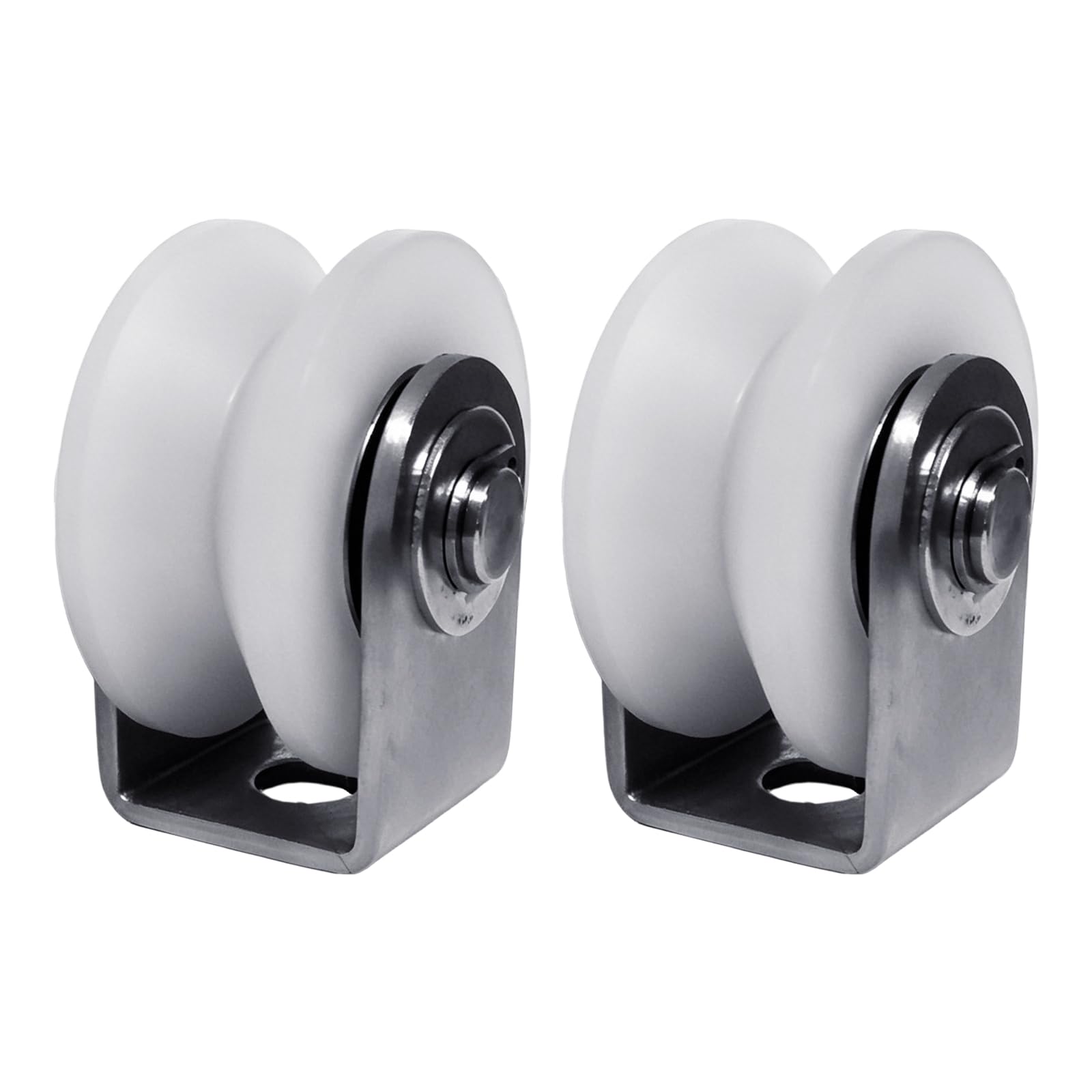 Oxxggkao 48V Type Pulley 201 2Pieces Heavy Duty Nylon Quiet Pulley With Stainless Steel Frame 200Kg Load For Warehouse Workshop And Home Moving Quiet Nylon Wheel For Furniture