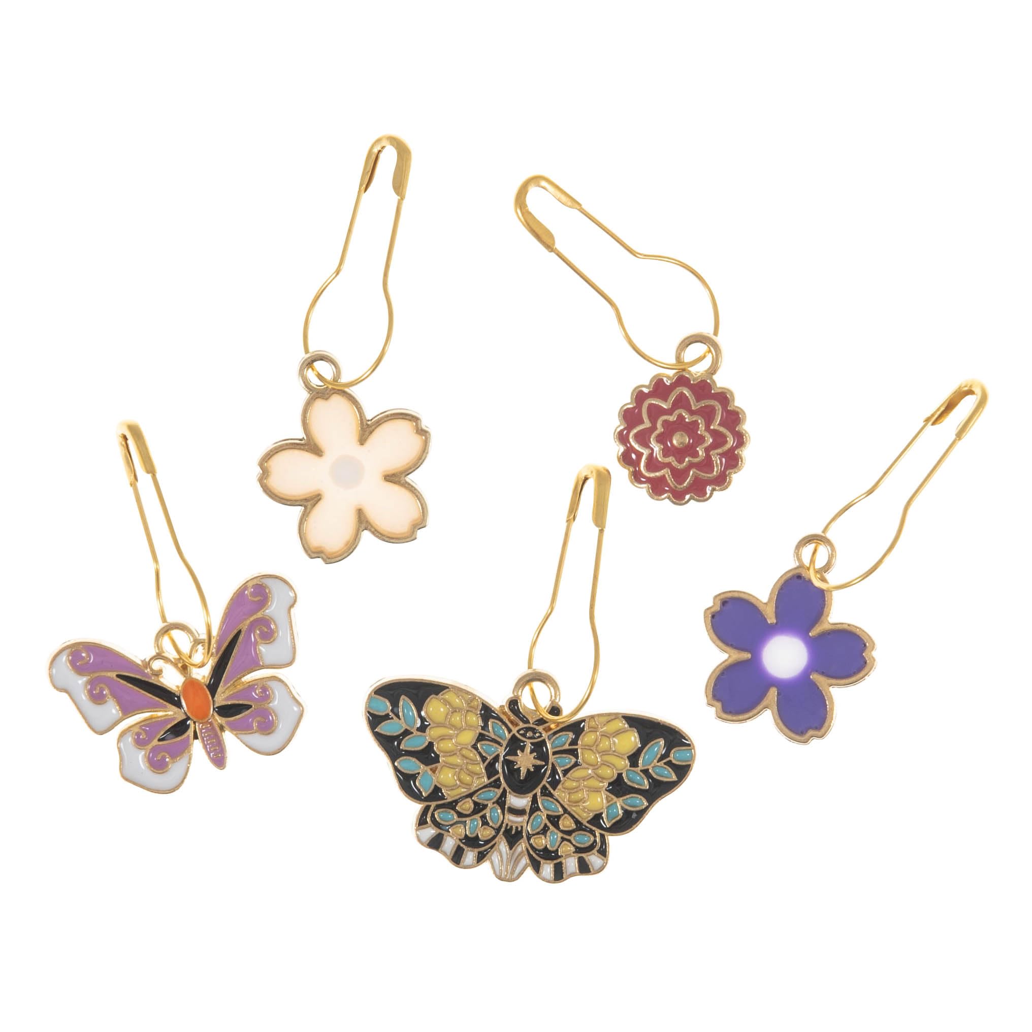Milward Metal Charm Stitch Markers (Butterfly Garden)