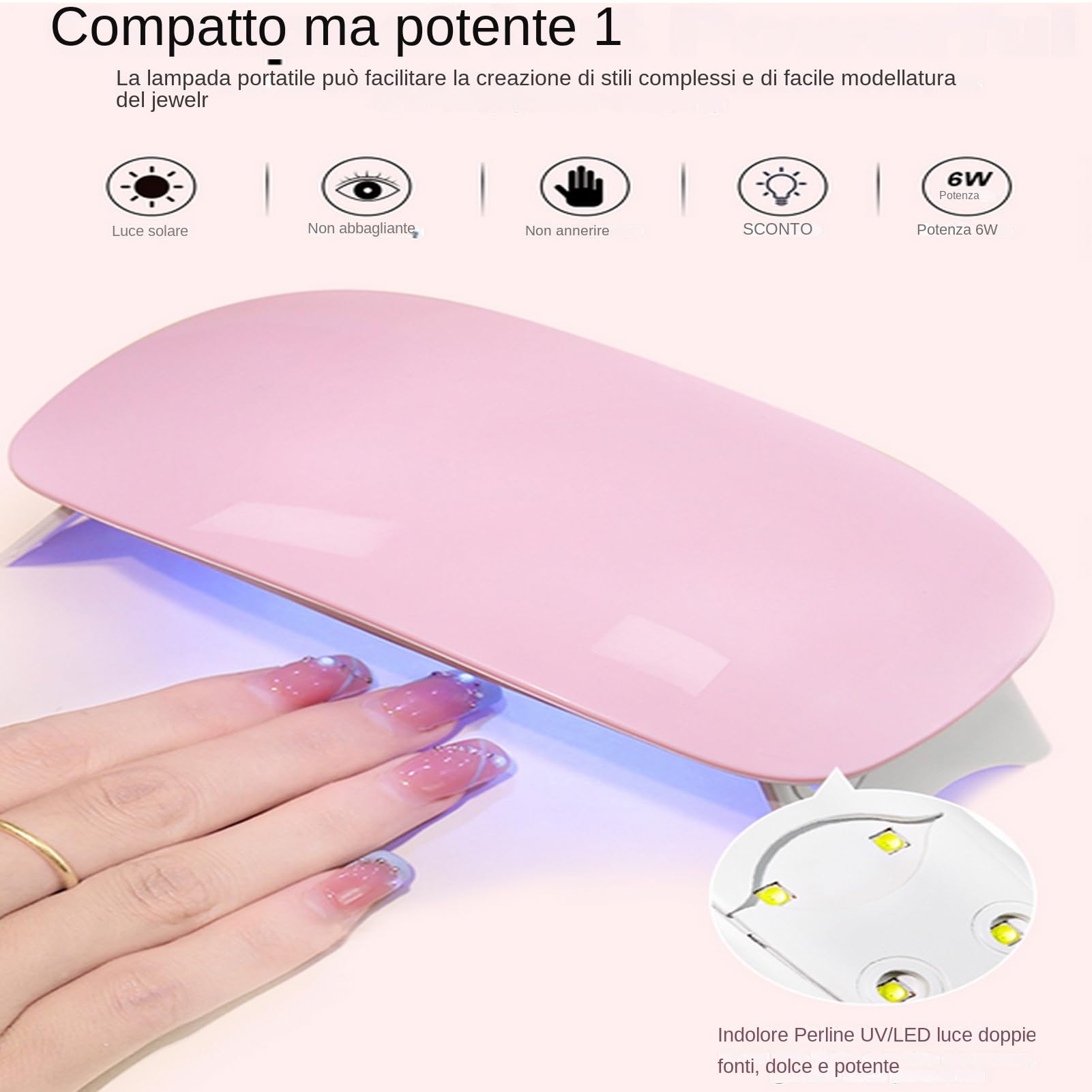 Kit Per Ricostruzione Unghie Strumento Manicure Texture Liscia Con Lampada