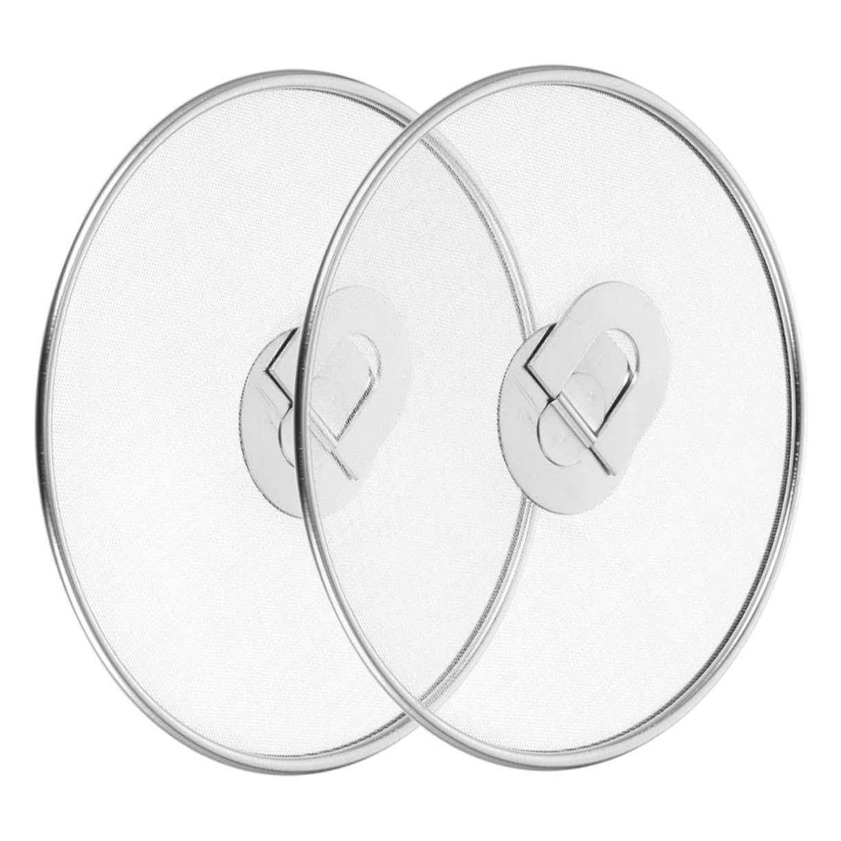 Ipetboom 2pcs Stainless Steel Splatter Guard for Frying Pan Mesh Cooking Screen with Foldable Knob Oil Splash Protector for Mess Cooking Enhanced Experience