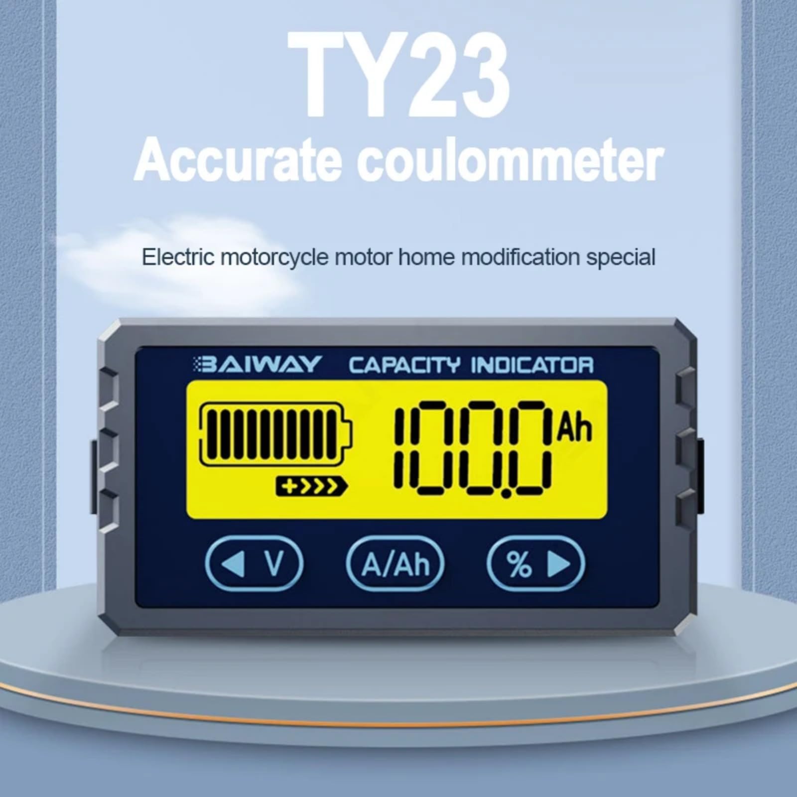 Indicadores de capacidad de la batería con bajo consumo de energía y rangos de voltaje de 8-120 V, culómetro profesional LCD, medidor de potencial de batería