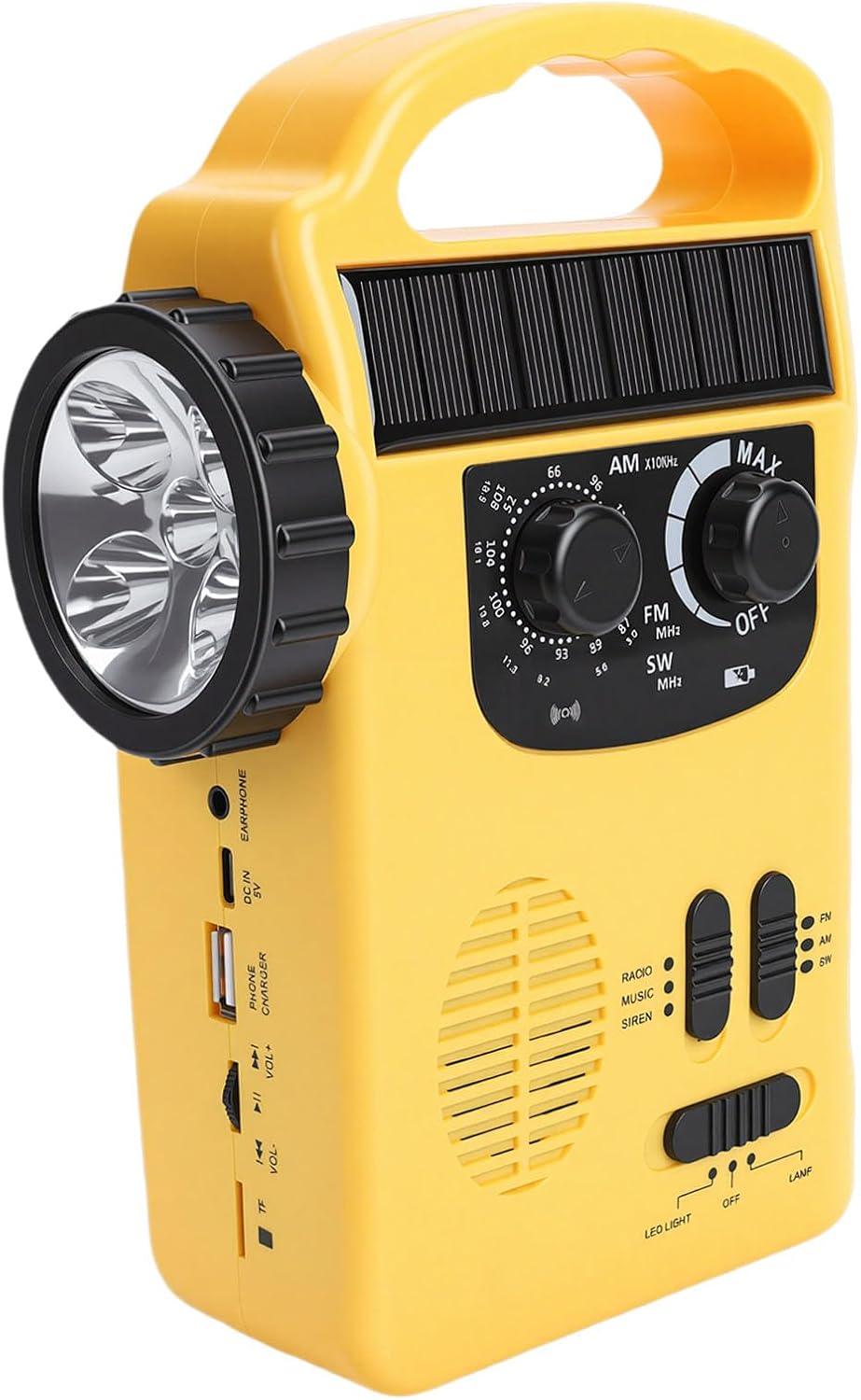 ciciglow Emergency Radio, Photo voltaic Hand Crank AM FM SW Climate Radio, Moveable Photo voltaic Energy Financial institution with Flashlight, Inbuilt Speaker, Retractable Antenna for Outside Indoor Emergencies