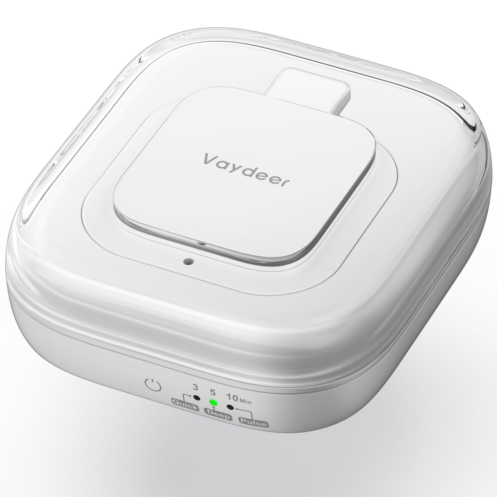 VAYDEER Nettoyeur Ultrason 48kHz Compact Silencieux 3 Modes UV pour Appareil Dentaire Prothèse Bijoux Blanc