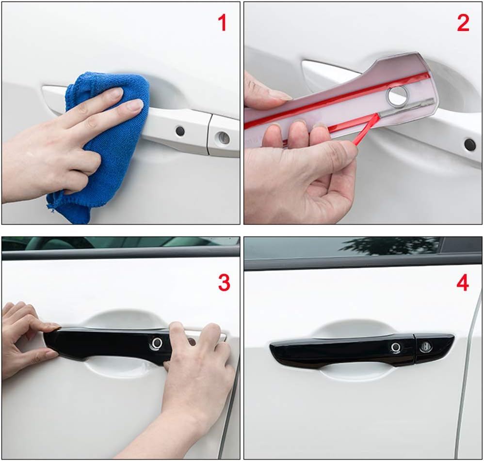AOKIO Exterior Door Handle Cover Trim for Honda Civic 10th Gen Accessories 2016 2017 2018 2019 2020 2021 with Smart Keyhole (Glossy Black)
