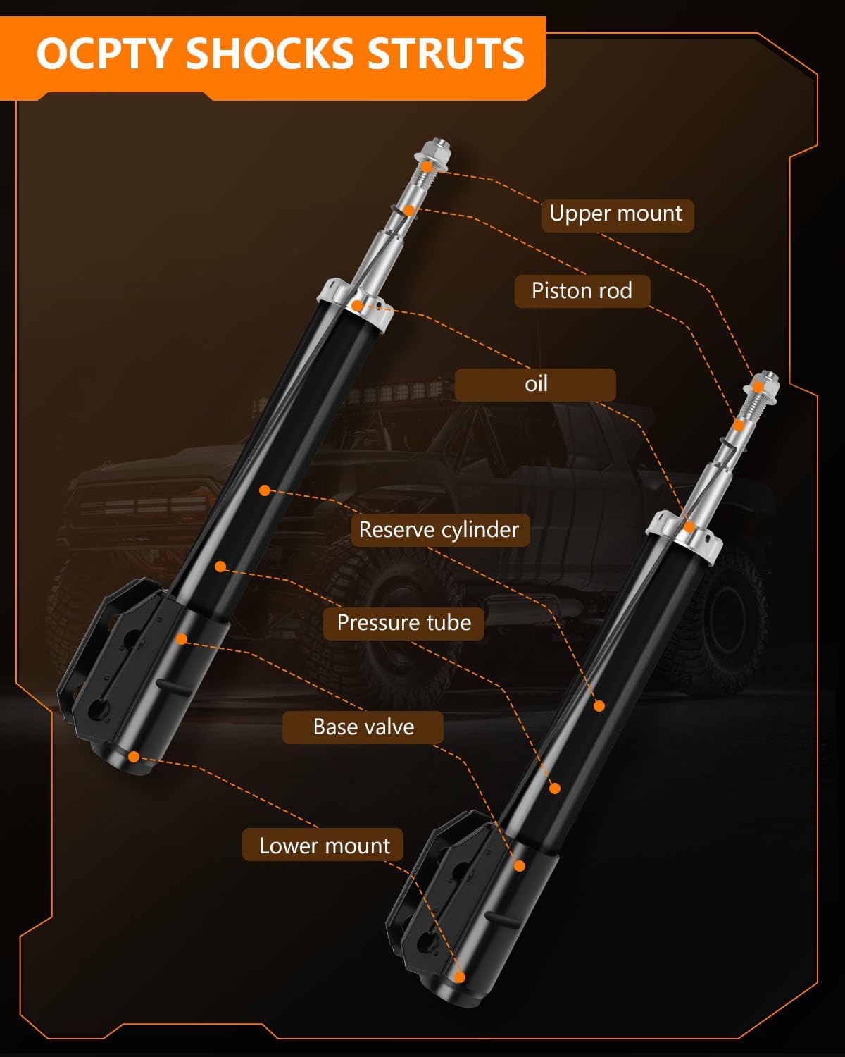 235060 71963 Front Shocks Struts for Ford, OCPTY Shock Absorbers Fits 1994 1995 1996 1997 1998 1999 2000 2001 2002 2003 2004 for Ford Mustang 3.8L V6/3.9L V6 Amortiguadores Auto Shocks Set 2pcs