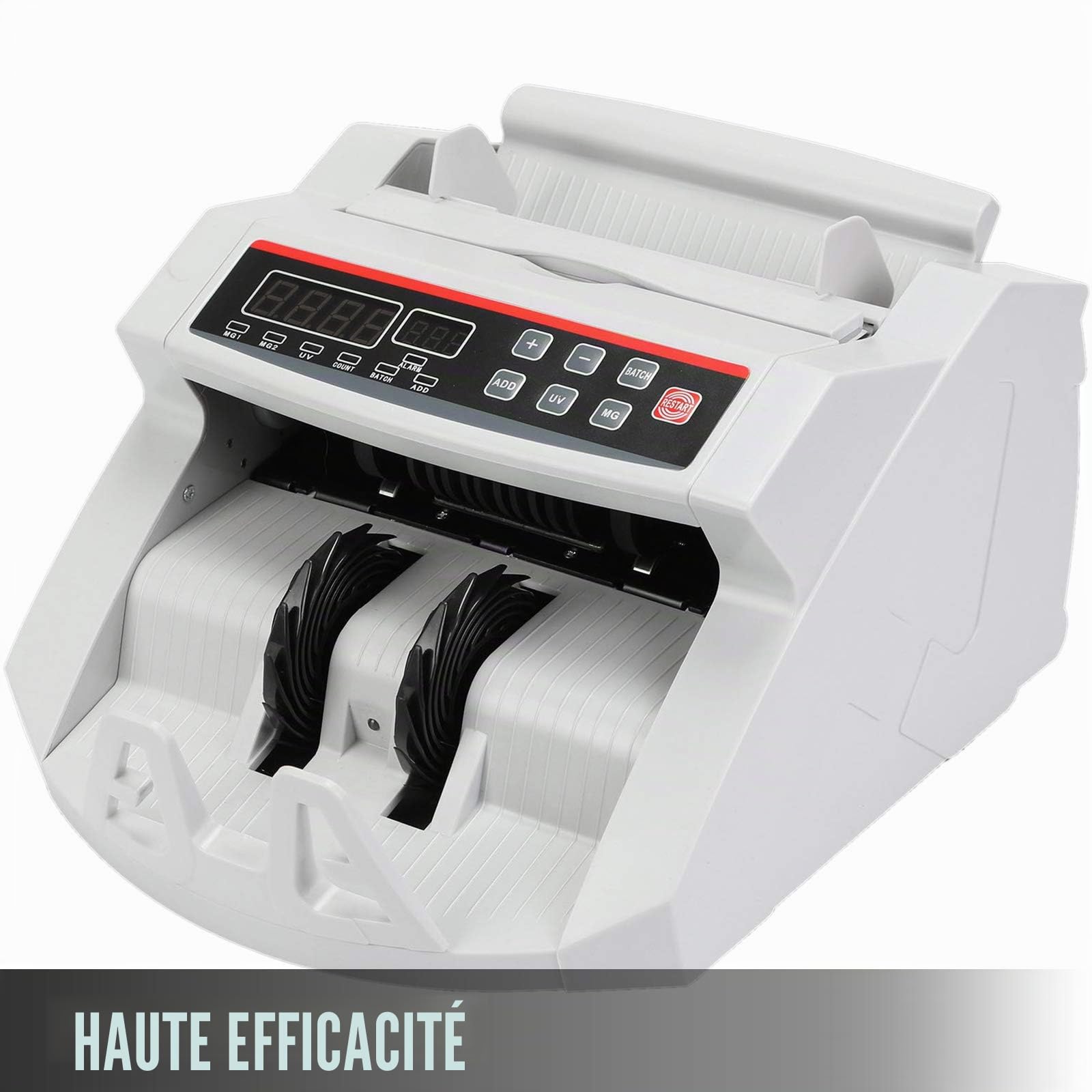 BuoQua Compteuse de Billets Valorisatrice UV/MG Détection Des Faux Billets Avec LED Affichage pour Billets USD/EUR/GBP