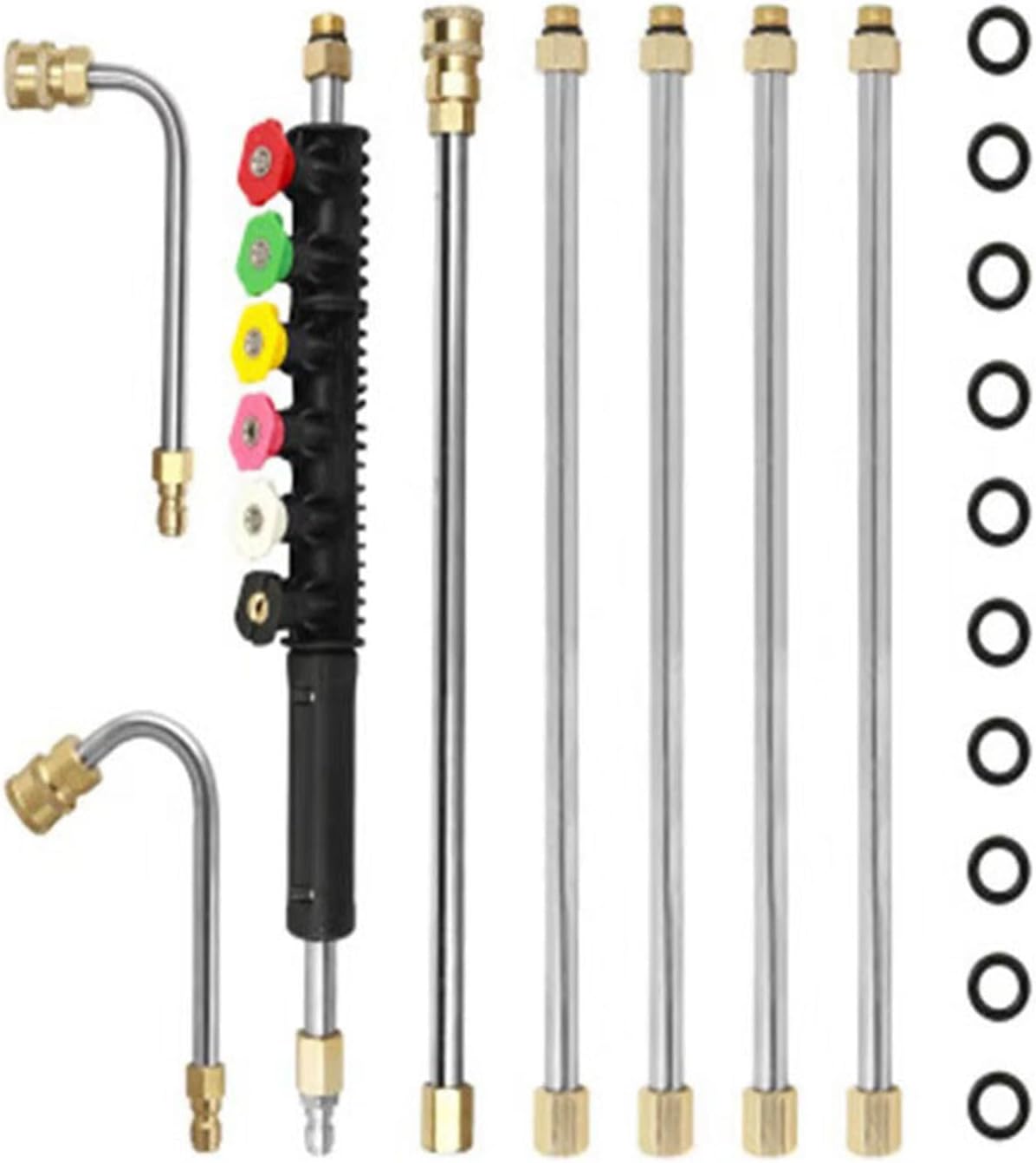 Versatile Pressure Washer Extension Rod Set with Various Nozzle Tip Pressure Washer Wand Set for Effective Car Washing Multipurpose Rod