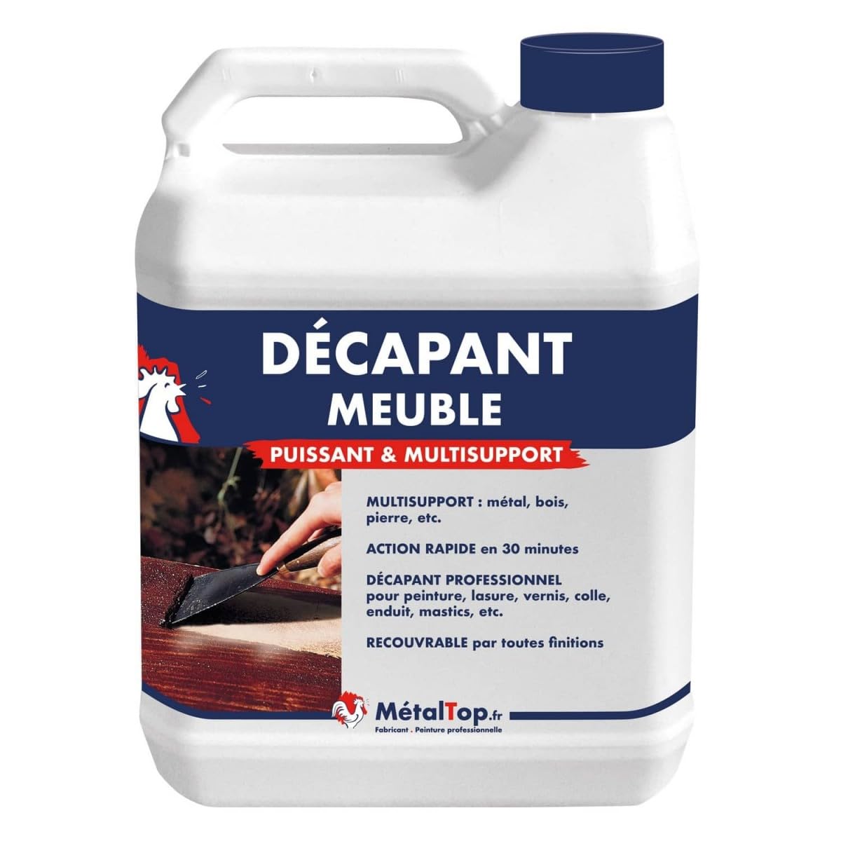 Metaltop - Decapant Meuble - 5 L - Formule gel sans effort, efficace sur vernis et peintures.