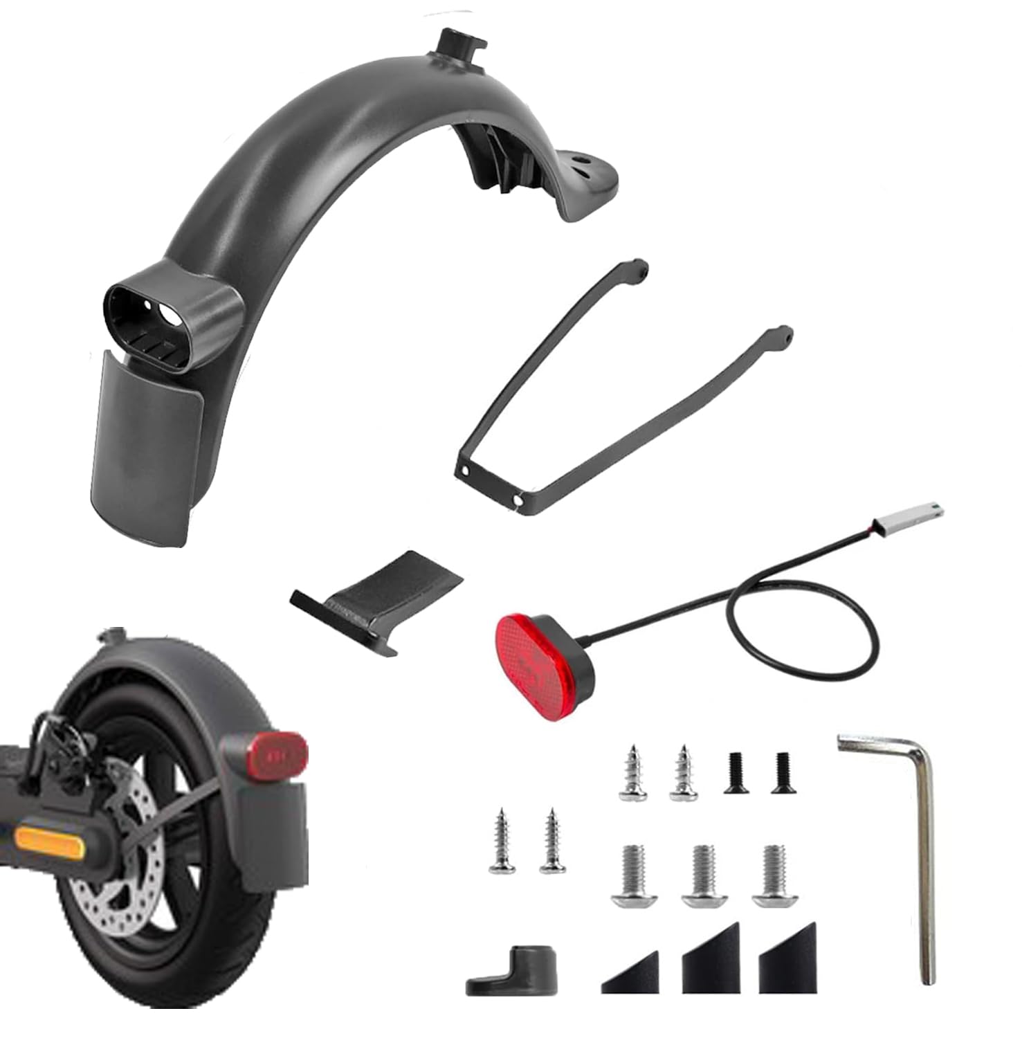 Guardabarros Trasero para Patinete Eléctrico Xiaomi - Compatible con M365/1S/Pro 2/Scooter 3 | Accesorio Antisalpicaduras | Fácil Instalación