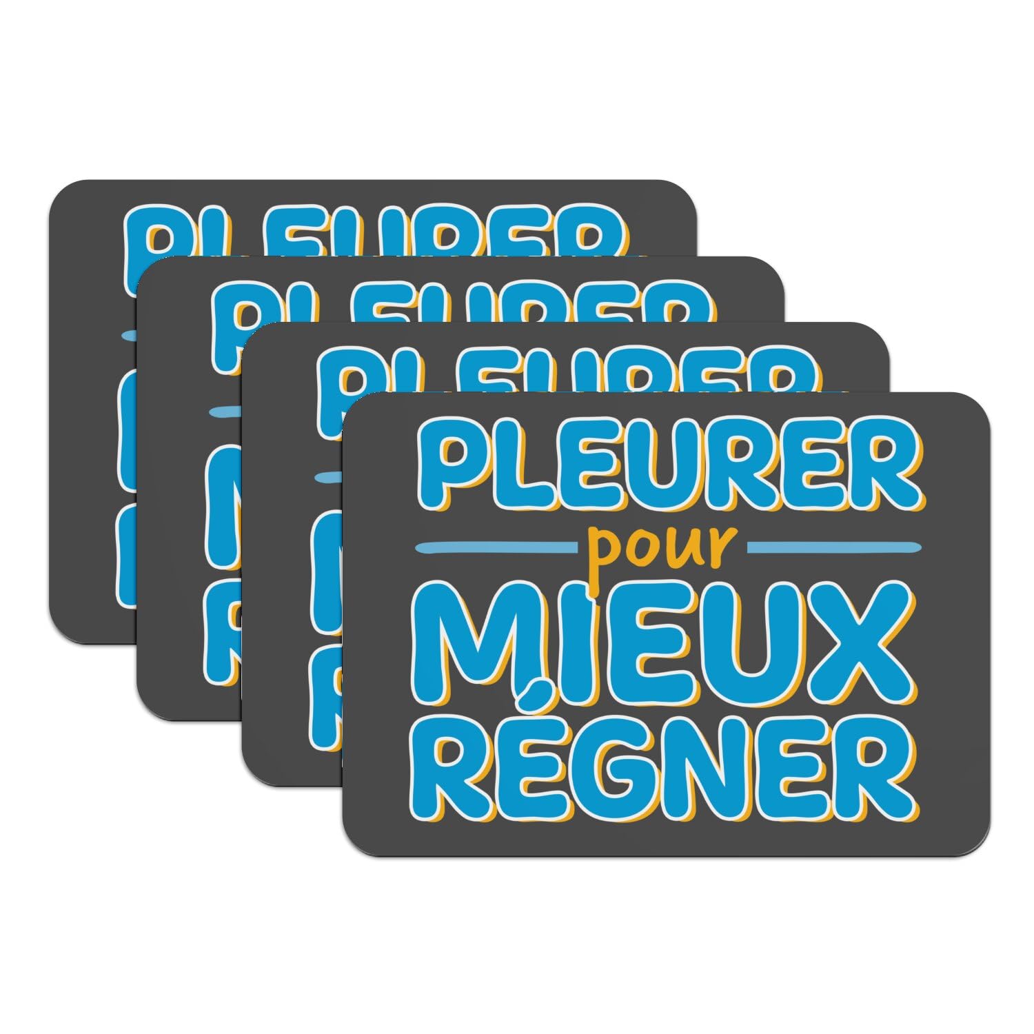 Sets de table caoutchouc noir grand format 39x28 cm blague humour rigolo
