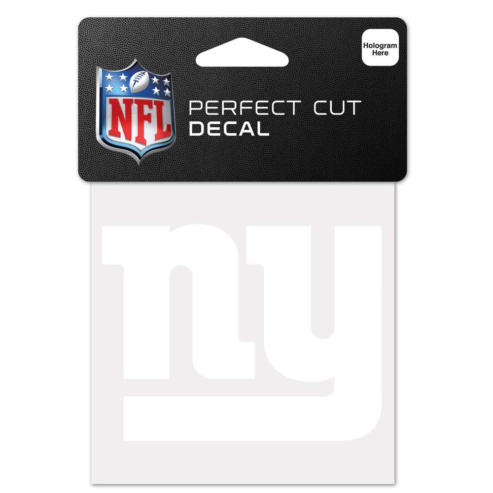 NFL New York Giants 4x4 Perfect Cut White Decal, One Size, Team Color
