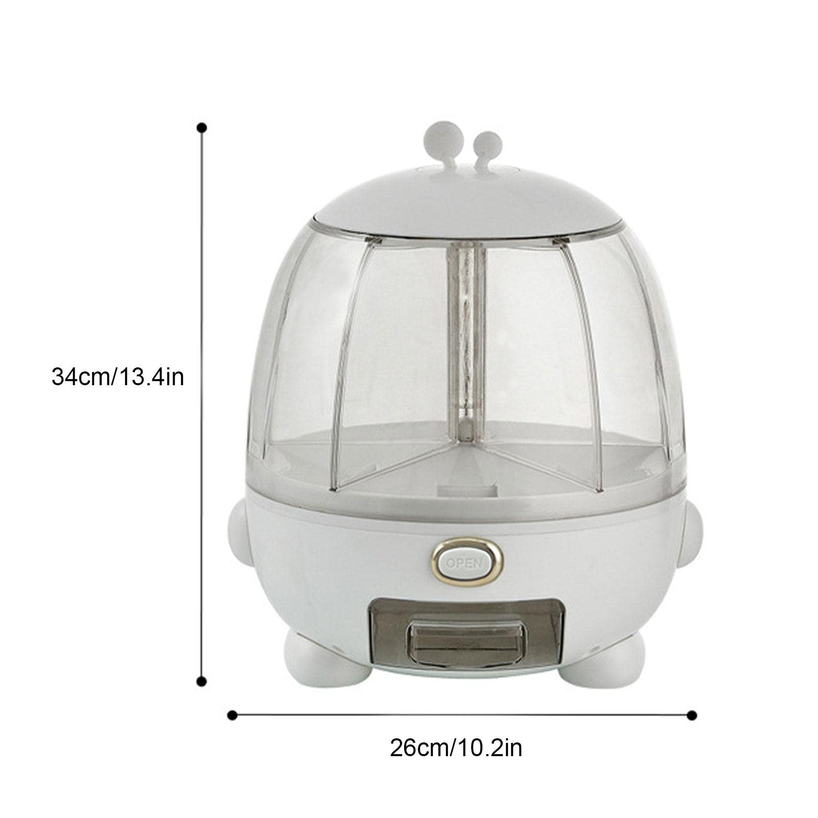 Rijstemmer, 360 ° roterende voedseldispenser,6-raster