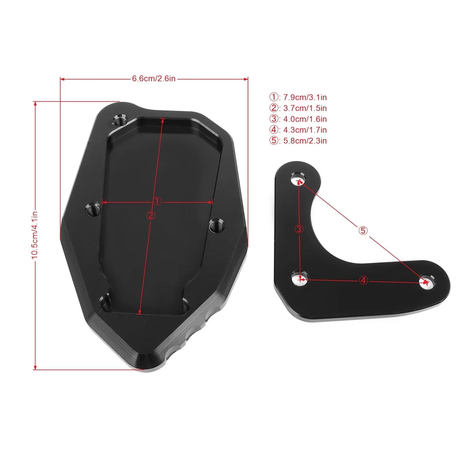 Cavalletto Moto Laterale Piastra Di Estensione Per Cavalletto Per CRF 300 L Per CRF 300 Per Rally | Piastra di supporto per pad di estensione per cavalletto per moto Allarga il laterale