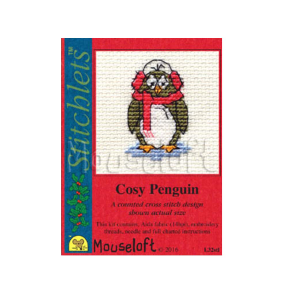 Mouseloft Stitchlet Christmas Cross Stitch Kit "Cosy Penguin"