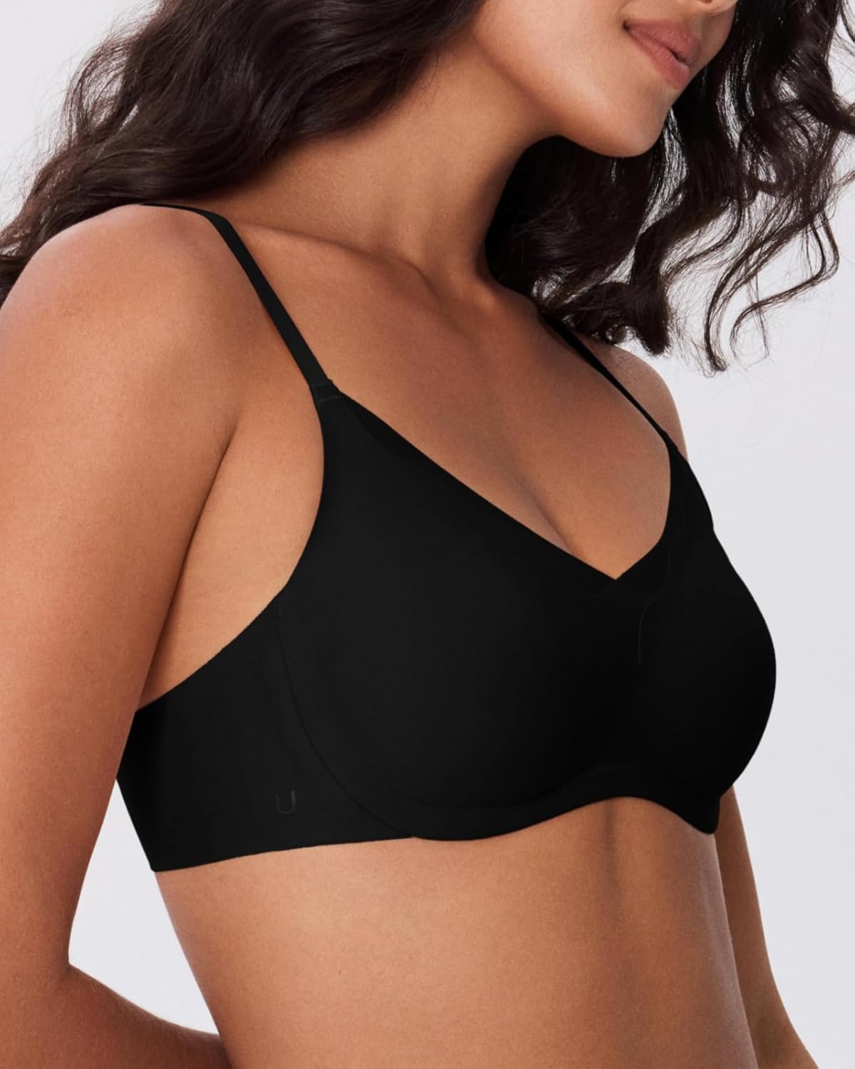 Ubras V Neck Mesh Supportive Bra, Seamless Push up Bra no Underwire, Comfortable Bralette for Women - Image 2