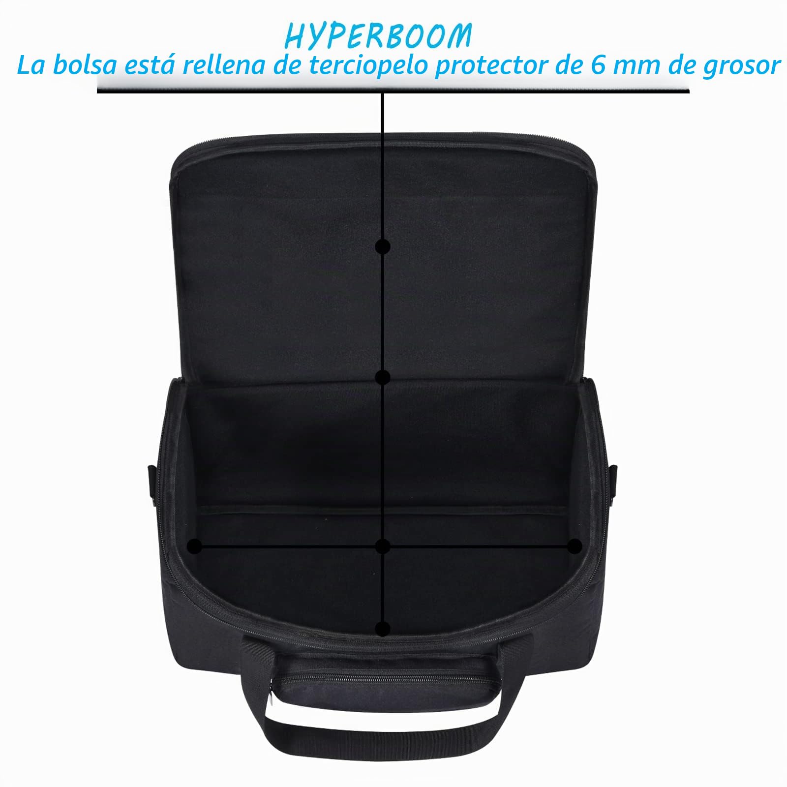 Estuche de Mano para Ultimate Ears HYPERBOOM Altavoz Bluetooth portátil, Bolsa de Hombro Resistente HYPERBOOM, Bolsillos de Almacenamiento adicionales para Accesorios de Cargador (Negro)