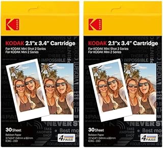 KODAK Photo Printer 2.1×3.4インチ カートリッジ フィルム 60枚セット (30枚×2箱) [Kodak Mini Shot, 2, 3 レトロ対応]