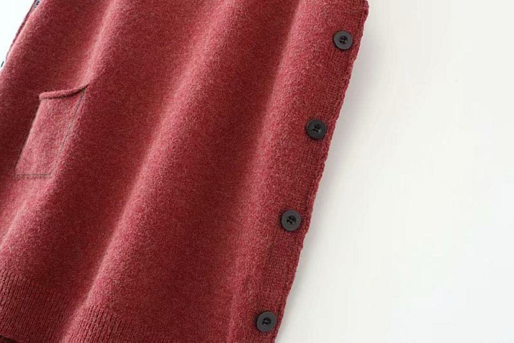 Maglione Senza Maniche,Gilet Lavorati A Maglia Da Donna Maglioni Sciolti Grigio Scuro Design A Petto Laterale Gilet Lavorato A Maglia Gilet Da Donna Casual Autunno Inverno Senza Maniche Canotta Magl