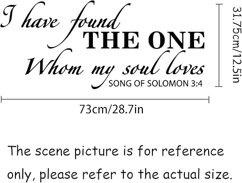 Miniatura 5 de Calcomanías de pared con texto en inglés "I Have Found The One Whom My Soul Loves Song of Salomon", con texto en inglés "I Have Found The One Whom