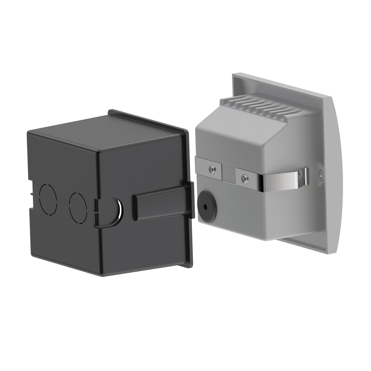 ledscom.de LED recessed wall Light ZIBAL, Downlight for Outdoors IP65, Grey matt, 90 x 90mm, Warm White - Image 2