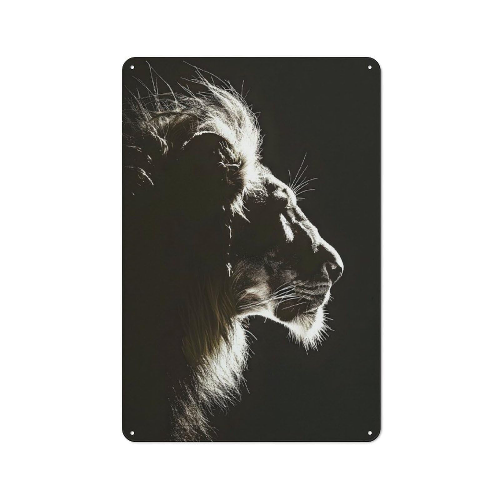 Junmoney Dark Lion Facing Upwards Vintage Tin Wall Plaque 30X20cm For Café Or Restaurant, A Decorative Christmas Gift For Café Owners And Decorators