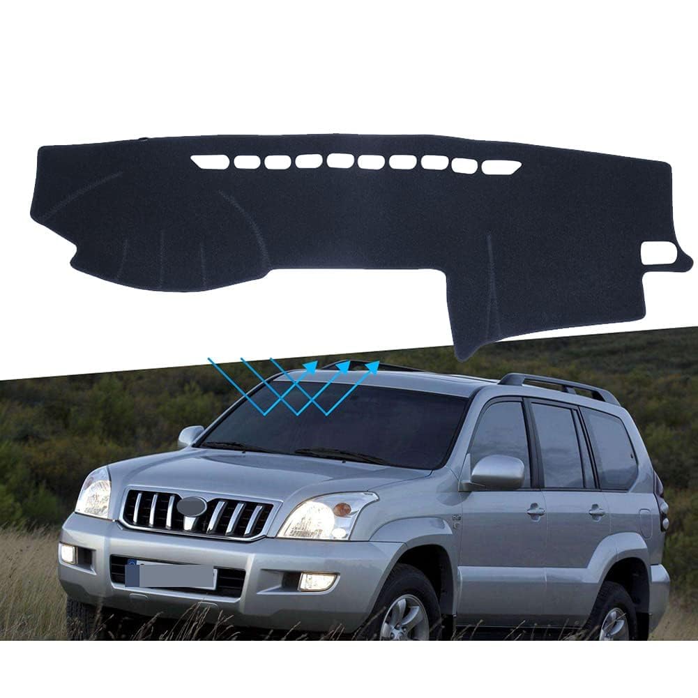 Tappetino Copri Cruscotto Auto per Toyota Land Cruiser Prado J120 120 2003-2009,Antiscivolo Interna Protezione Accessori Copertura cruscotto Auto,A-LHD