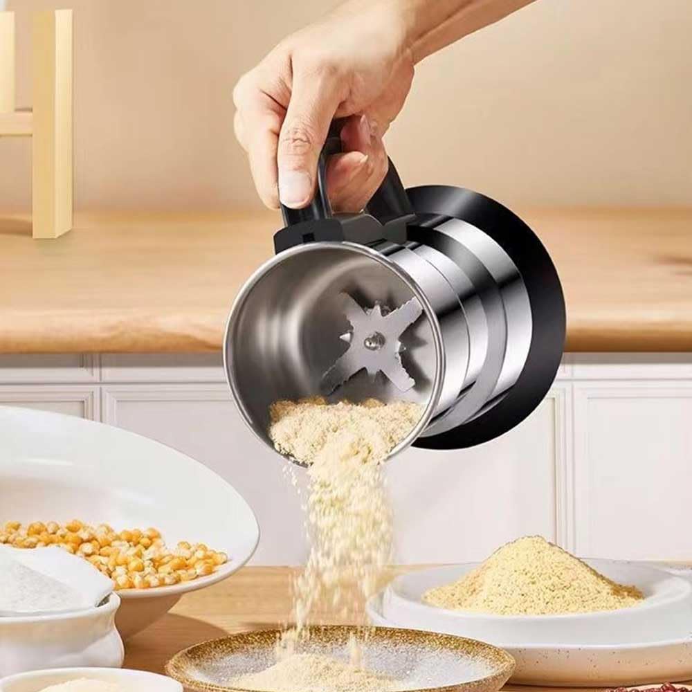 Molinillo De Harina, Molinillo De Especias, Molinillo Eléctrico De Granos De Café para Cocina - Portátil, 300 W, Acero Inoxidable, para Granos De Café, Especias, Frutos Secos, Semillas, Hierbas