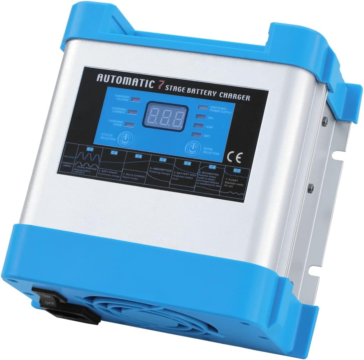 Photonic Universe 20A 12V intelligent automatic multi-stage mains battery charger with a power supply function, for safe unattended charging of a 12V battery or battery bank from 230V AC mains
