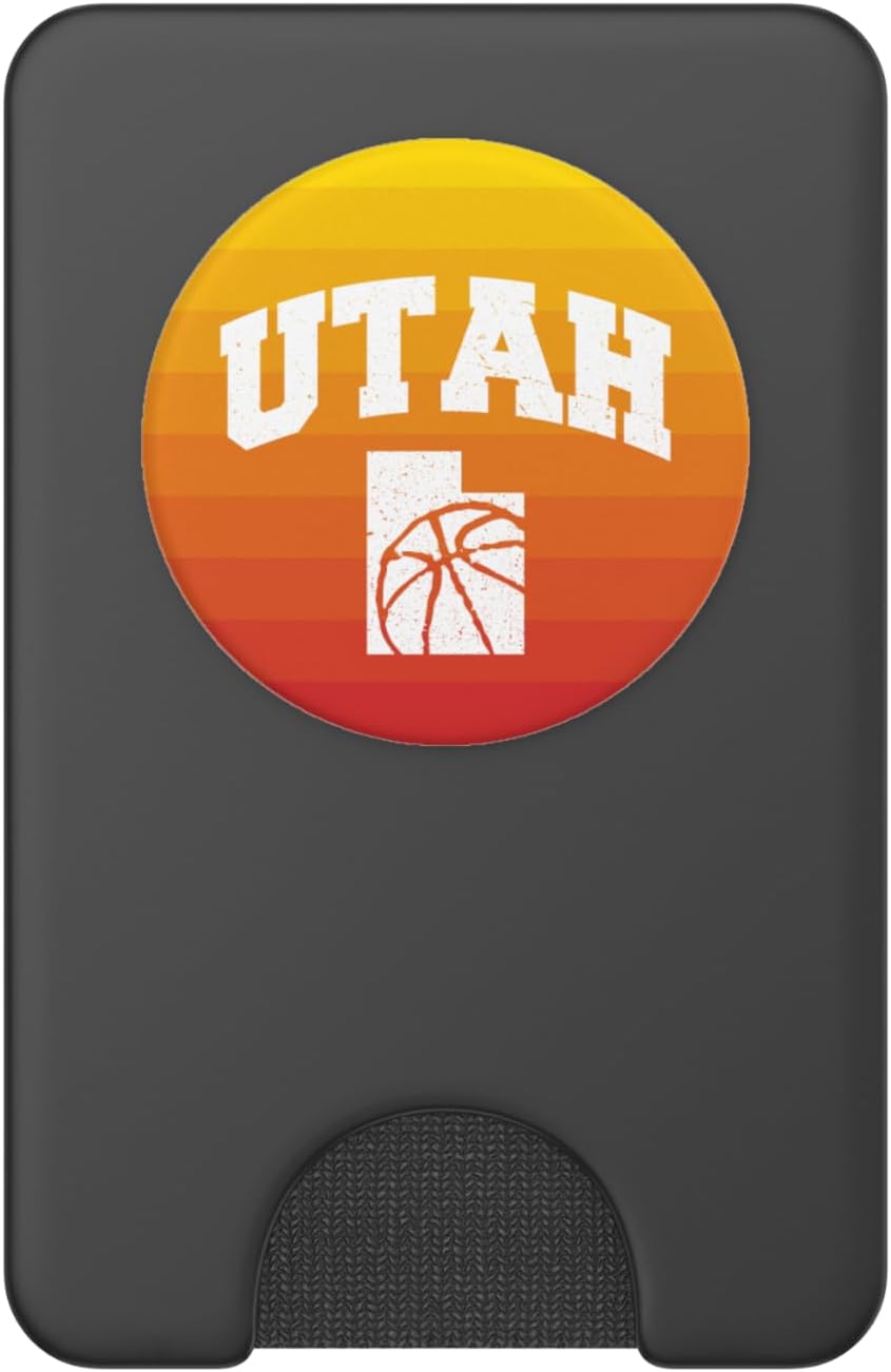 Utah Basketball Orange White Map PopSockets PopWallet for MagSafe