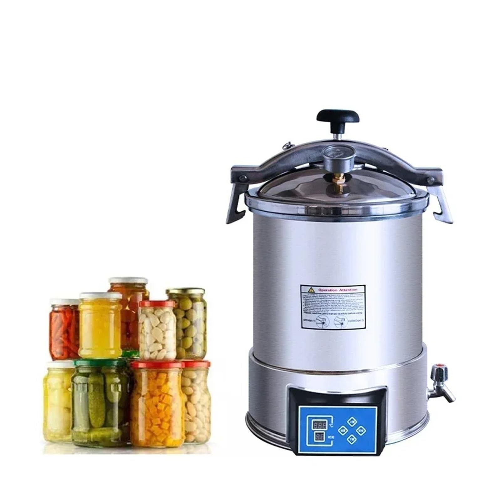 Máquina Portátil De Esterilización En Autoclave For Hongos, Esterilizador Eléctrico Pequeño Alimentos A Vapor Con Pantalla Digital Eficaz Y RáPido(LPYX-24HDD)
