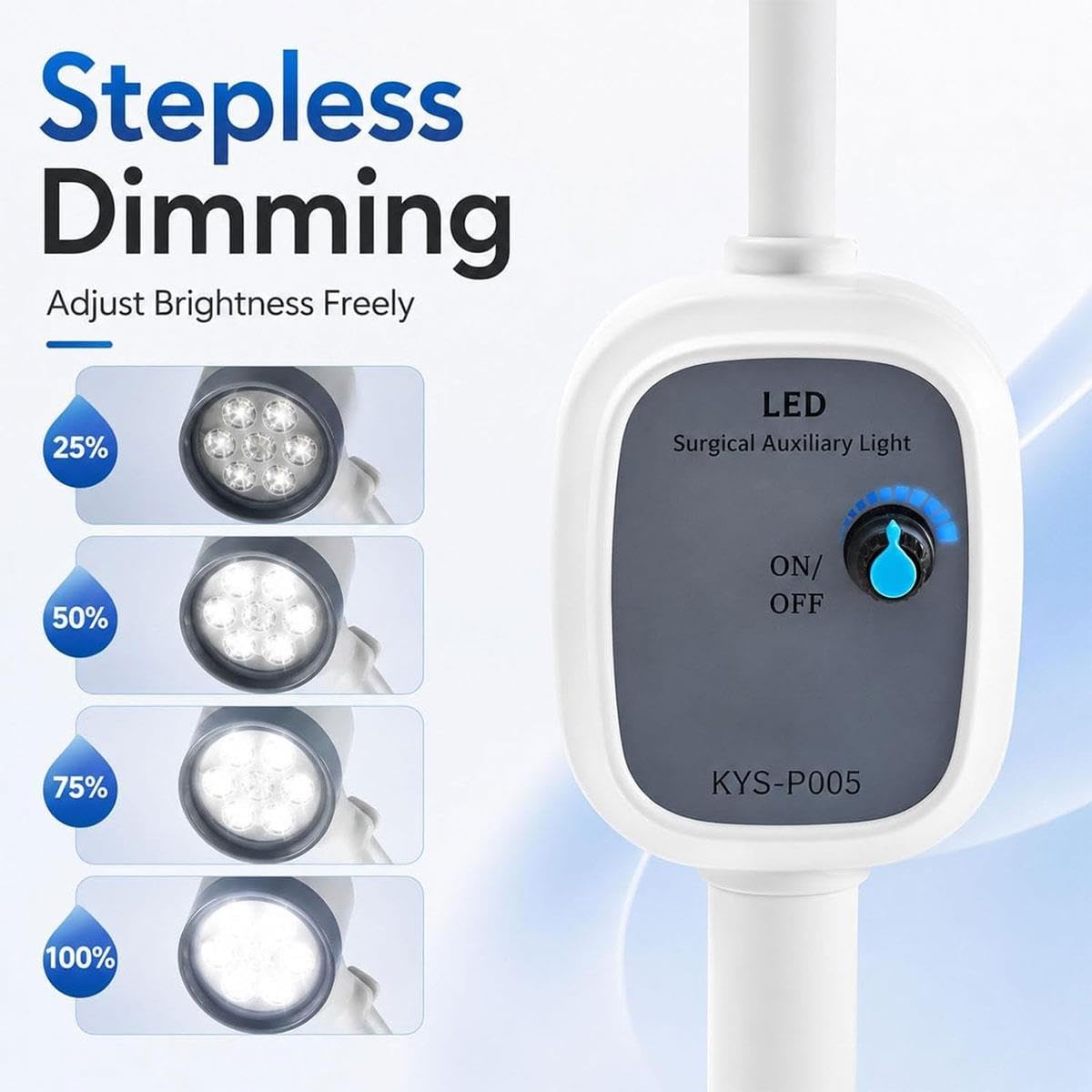 Lampe d'examen médical LED intensité variable sur pied 12W