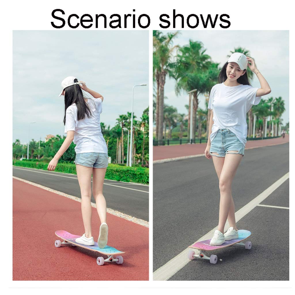 TXTC 47-Zoll-Skateboard Mit ABEC-11 Lagern Komplett Longboard Doppel Kick-Skate-Brett Cruiser 7-Schicht Maple Deck Mit High Rebound PU-Rädern for Extremen Sport Und Outdoor (Color : B)