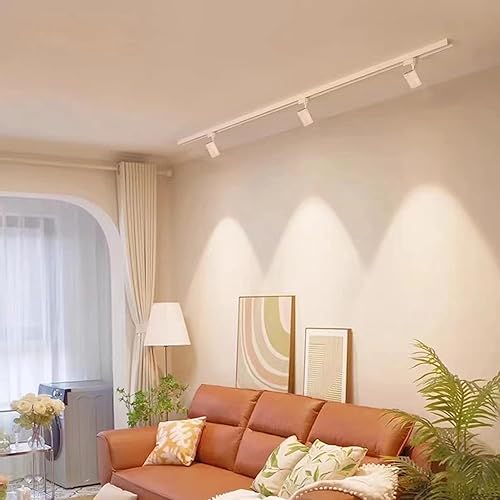 Miniatura 6 de J&L - Kit de iluminación LED de pista, sistema de iluminación de pista de 6 luces de 30 W 2700 lm con riel de 6.5 pies, accesorio de foco de techo