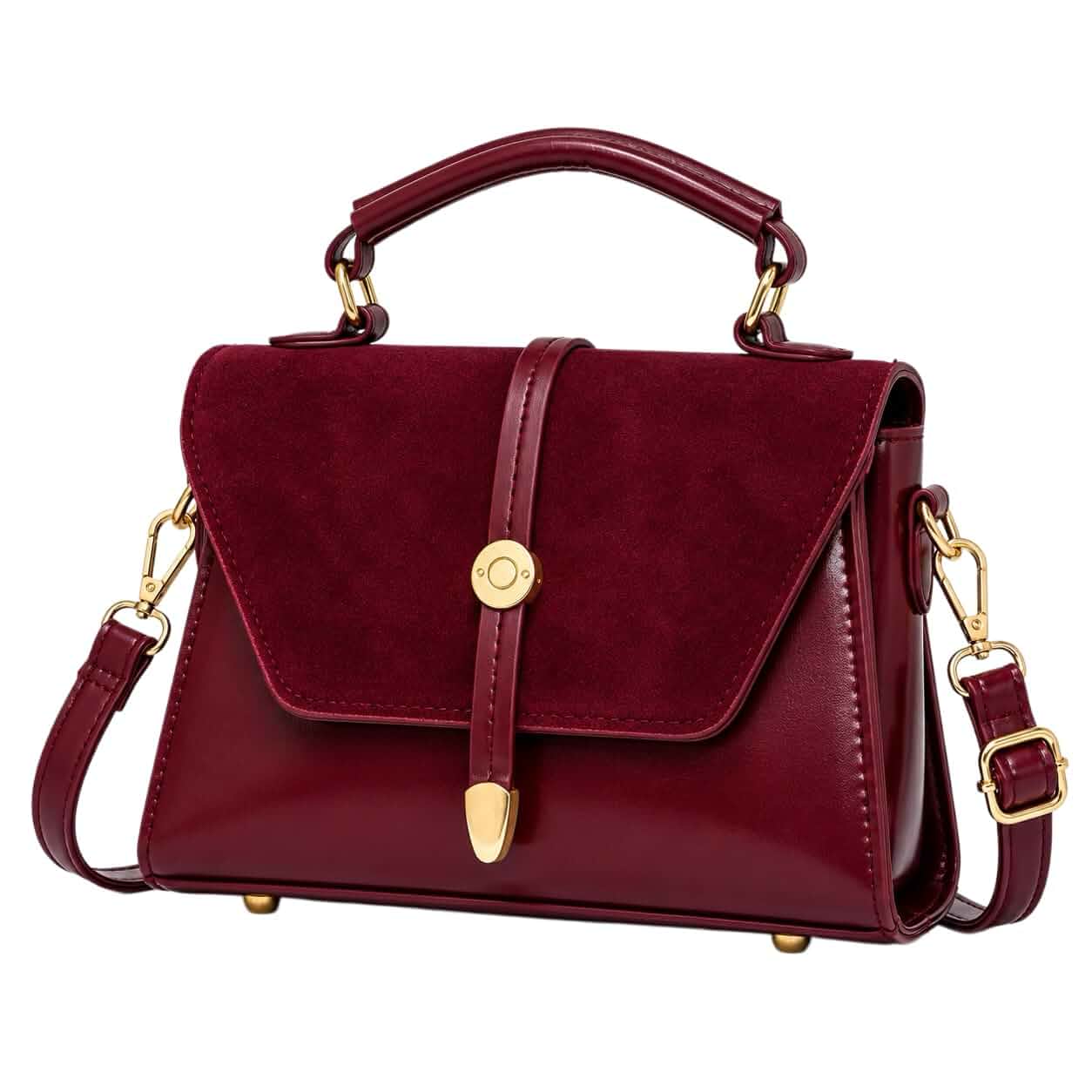 Crossbody Bags for Women, Top Handle Satchel Purse with Adjustable Shoulder Strap, Small Handbag for Work, Travel & Everyday