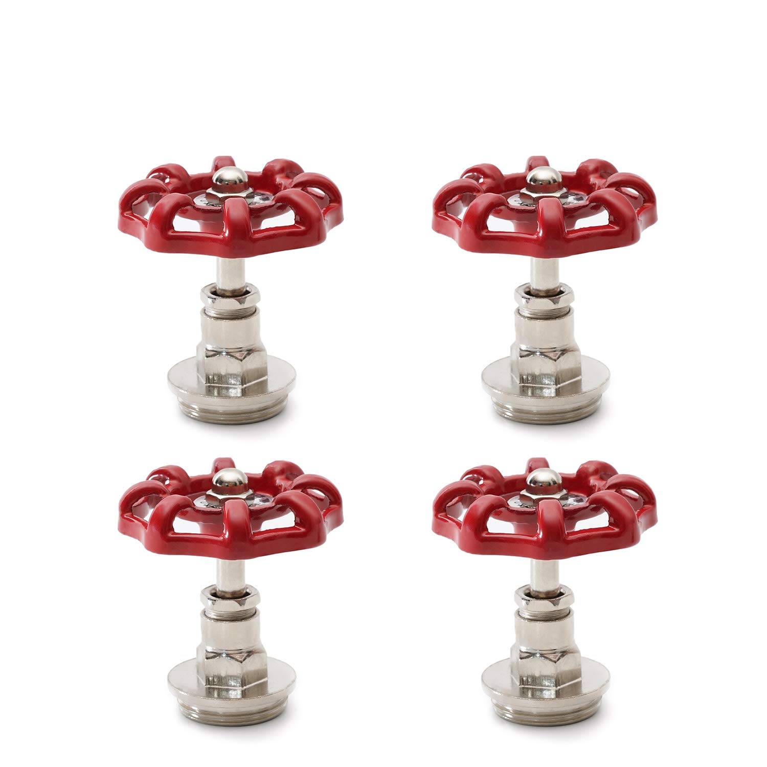 Red Industrial Pipe Plug Handwheel, Retro Antique Decorative Pipe Fittings for Steam-punk Vintage Shelf Bracket DIY Plumbing Pipe Decor Furniture (4, 3/4")