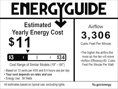 Miniatura 9 de Ventiladores de techo negros de 52 pulgadas con luces y control remoto, temperatura regulable de 3 colores, motor reversible silencioso, ventilador