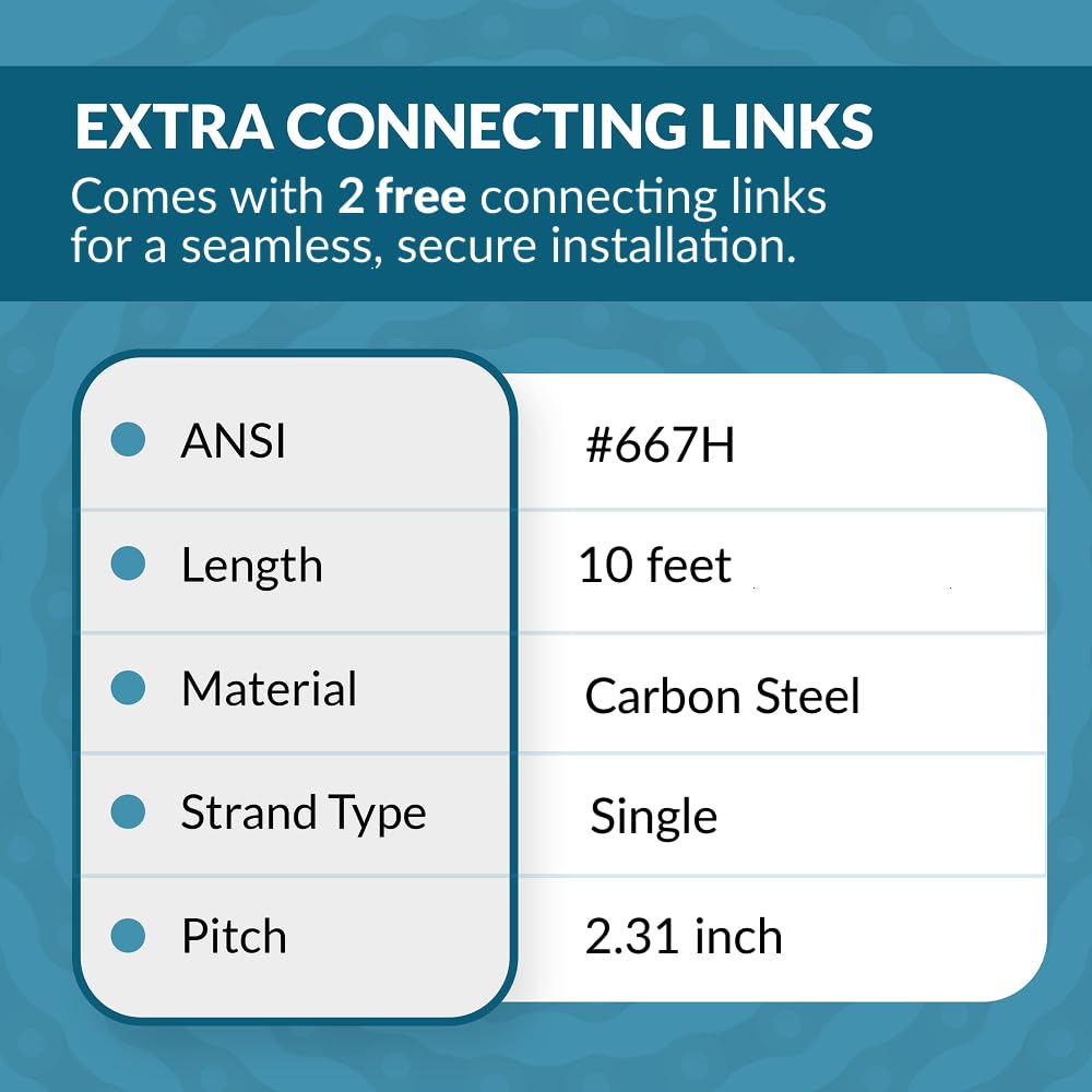 PGN 667H Pintle Chain x 10 Feet + 2 Connecting Links