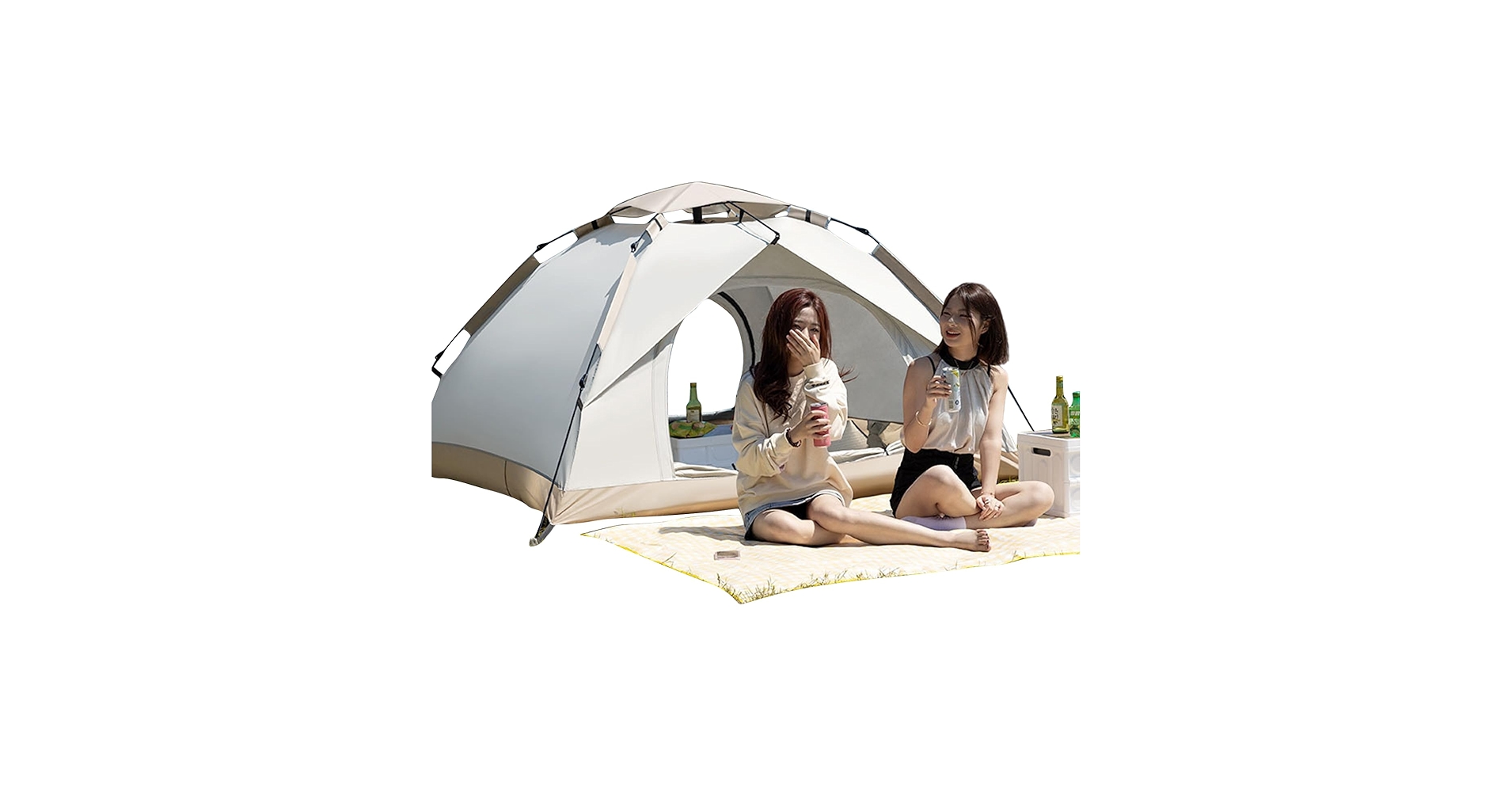 新品‼️テント キャンパーテント ハイキング UV保護 窓あり 通気性 防水 Amazon.co.jp: YAYAMIYA テント ワンタッチテント 3～4人用
