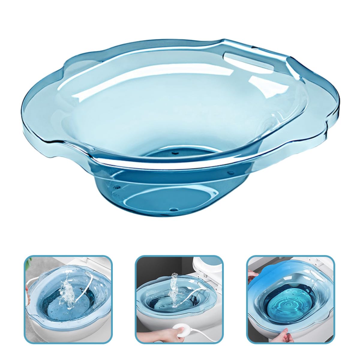 Housoutil da Bagno Facile da Usare e Installare in Pet Blu Bacinella per Sedile Igienico e Personale Sitz per Donne in Gravidanza e Post Parto