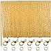 Produktbild TecUnite 33 Fuß Gold Überzogen Gliederkette Halskette mit 30 Biegeringen und 20 Karabinerverschlüsse für Männer Damen Schmuck Kette DIY Handwerk (2,5 mm)