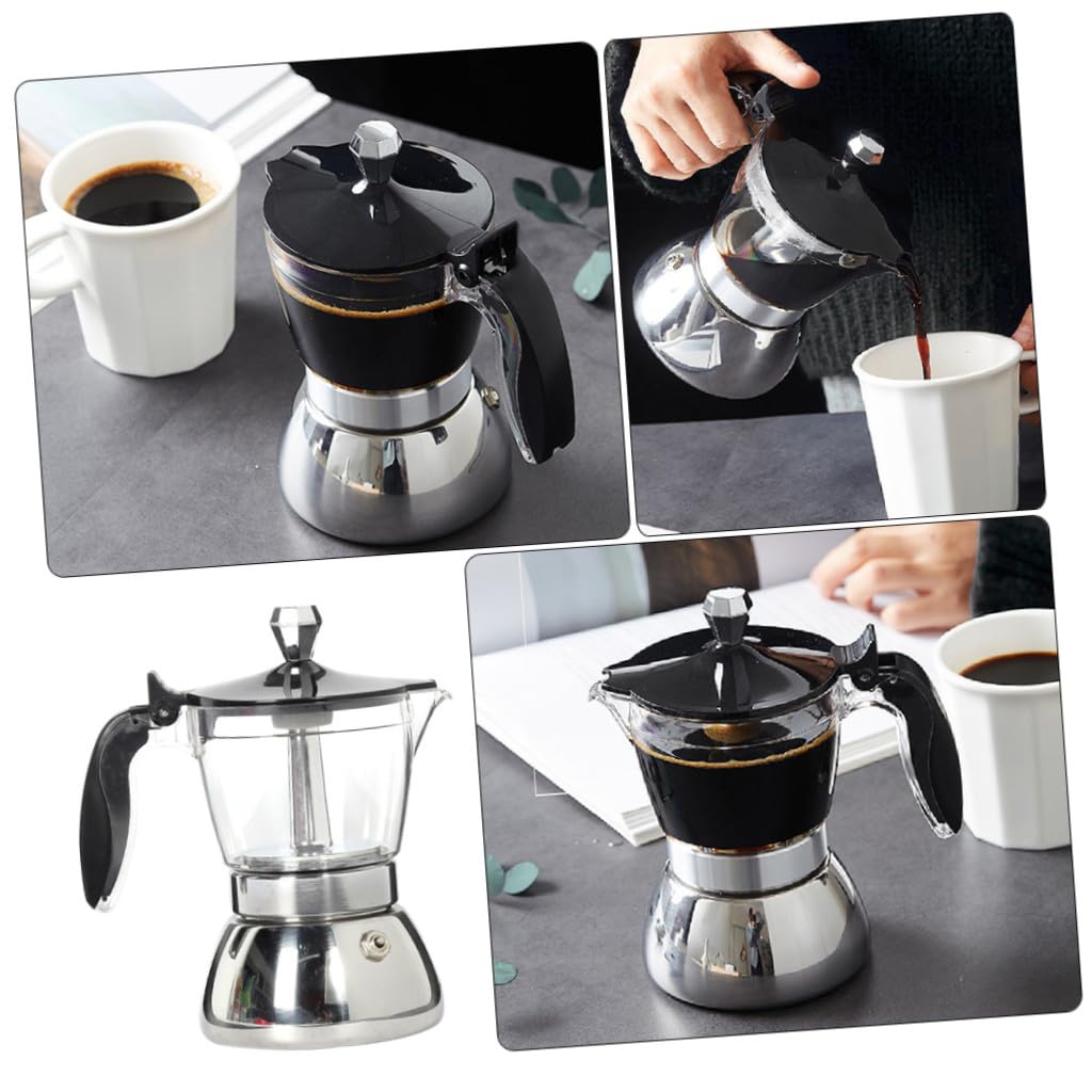 LIFKOME Caffettiera Espresso Acciaio Inossidabile Da Design Trasparente Per Casa e Ufficio Caffettiera Per Tazze Perfetta Per Regali e Decorazioni