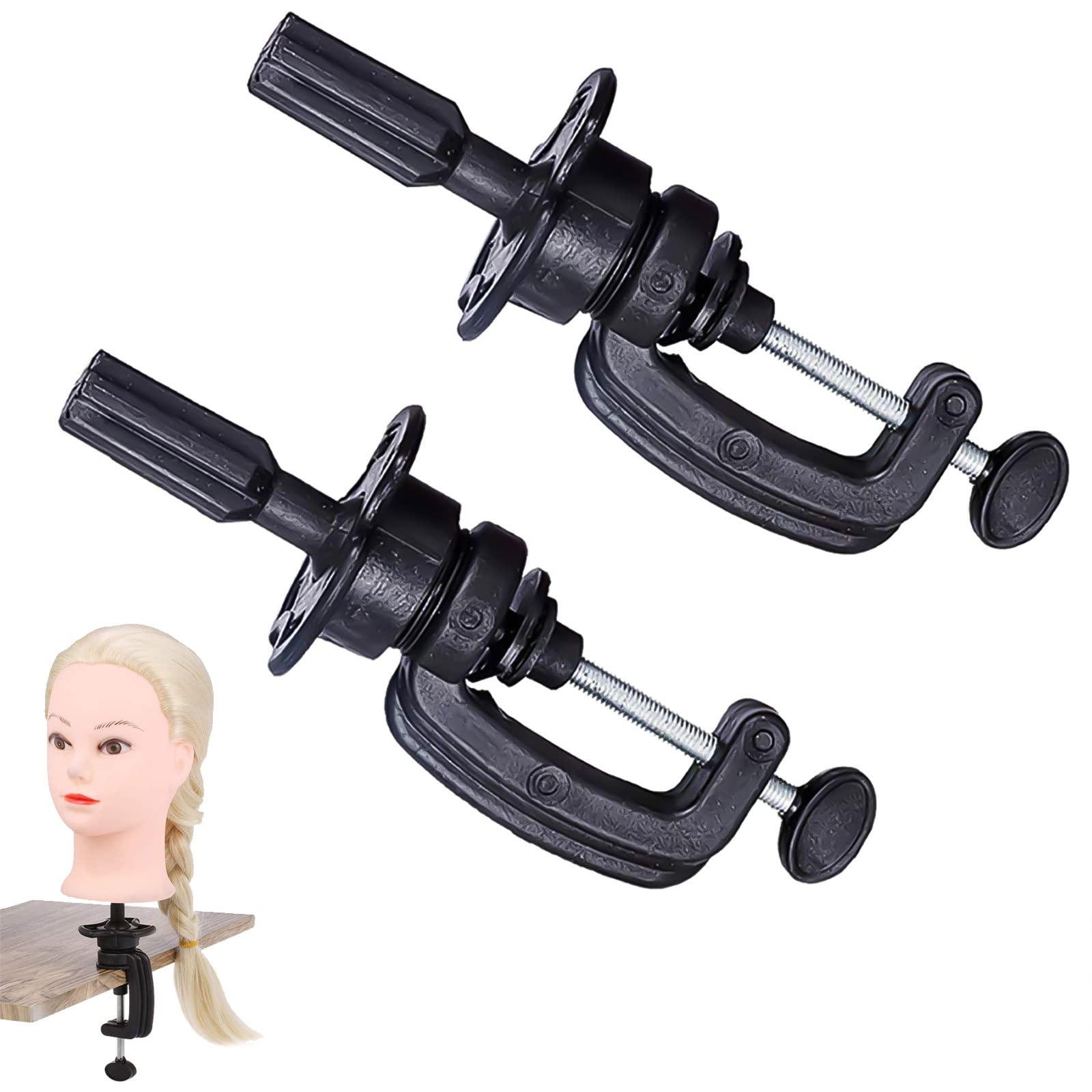 2 Pezzi Supporti Regolabili per Testa,Manichino per Manichino da Addestramento, Supporto per Manichino, per Parrucche, per Lo Styling della Testa, Regolabile,Nero