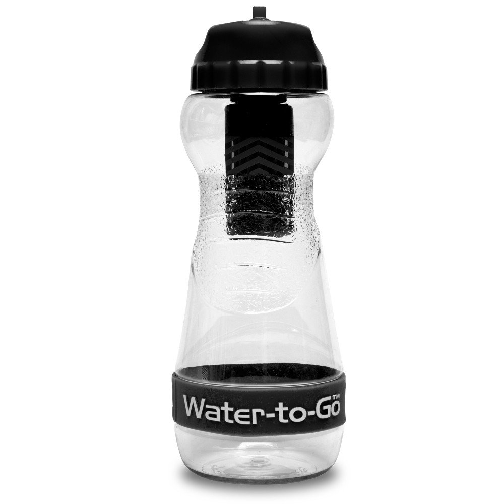 Ardan WTG Water to Go Survival Water Filter Bottle - BPA Free, Lightweight, Cost Effective Portable Water Filtration Solution Outdoors (Black, 50cl)
