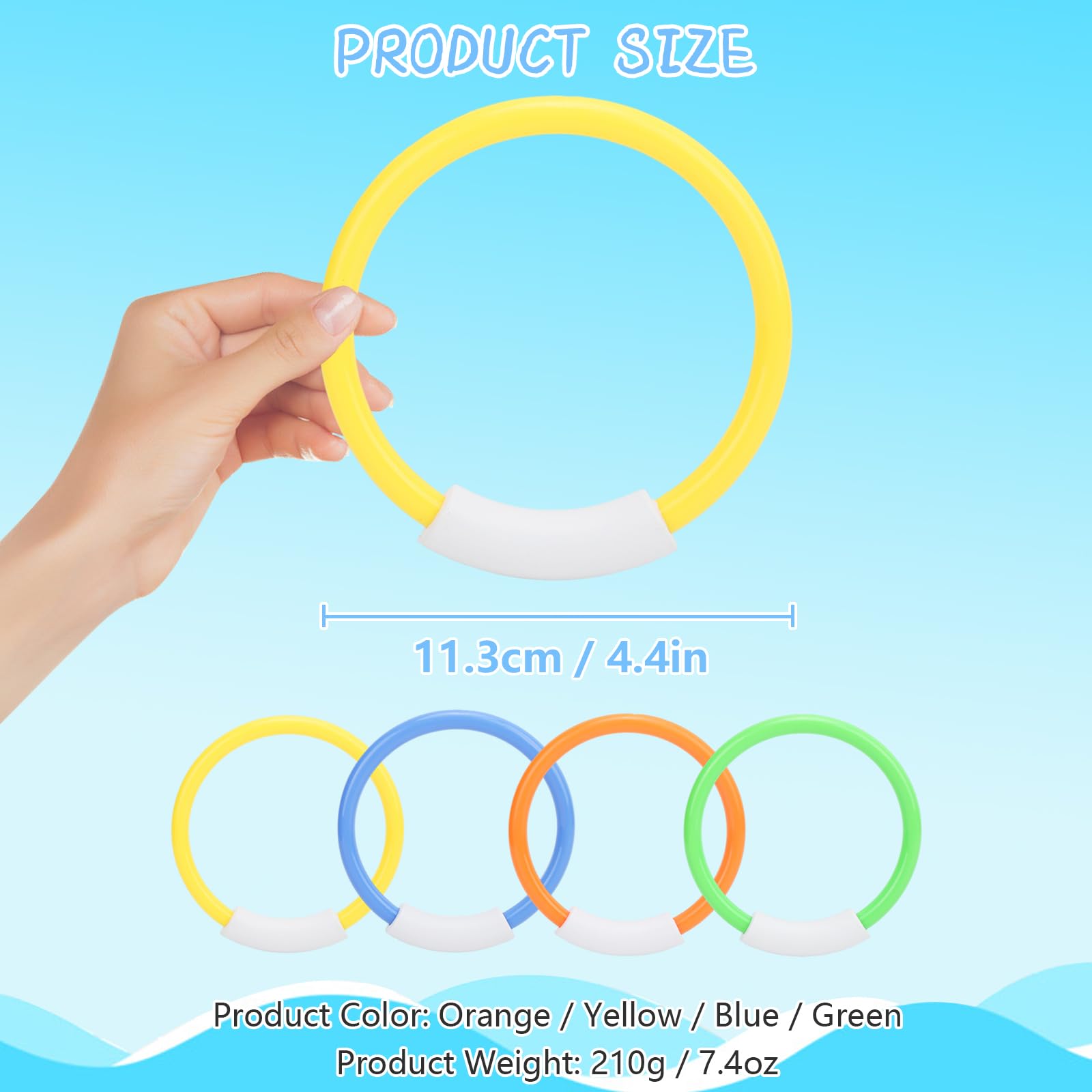 CWPFVQA – Lot Anneaux De Plongée Colorés Et Pierres Précieuses – Jouets De Piscine Pour Enfants