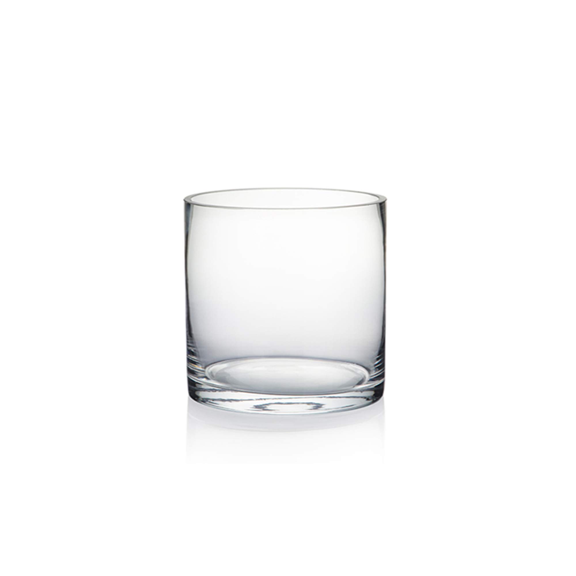 WGV Lot de 6 vases cylindriques en vrac, diamètre 12,7 cm, hauteur 12,7 cm, pot de fleurs en verre transparent, bougeoir flottant pour mariage, événement, décoration de maison, bureau