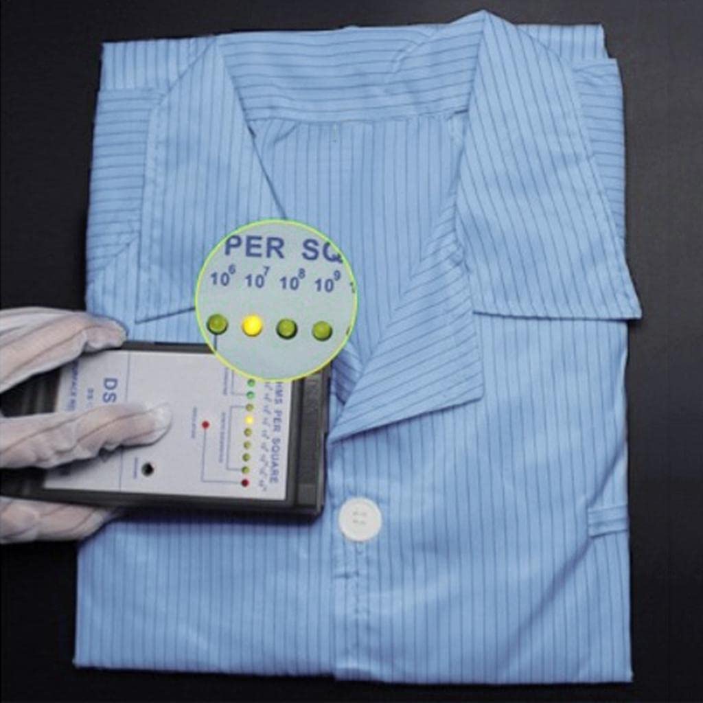 Unisex ESD antystatyczna kurtka laboratoryjna premium płaszcz odzież niebieska M