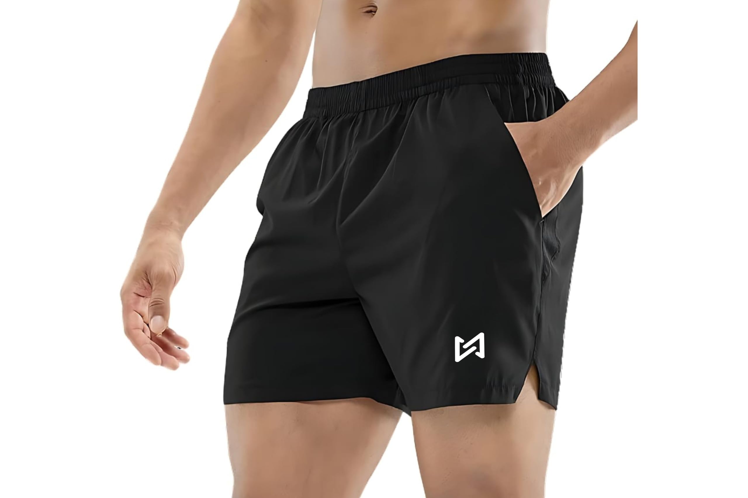CLIFFIX Men's Athletic Shorts, Regular Fit, Nylon Blend, with Pocket, Navy/White/Black-image-39
