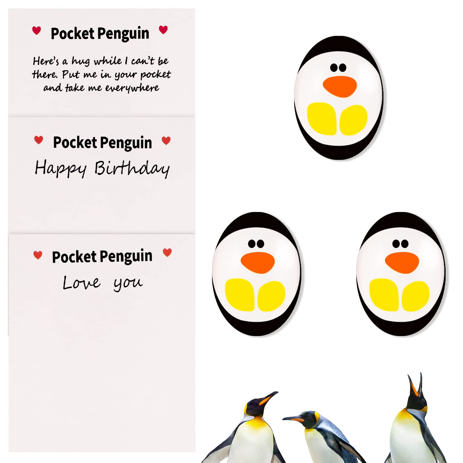 Dacitiery 3 PCS A Little Pocket Penguin Hug, Mini Cute Pocket Penguin Hug Animal Decoration, Mini Penguin Toy Ornament Decoration for Penguin Lovers, Valentines Penguin Gift
