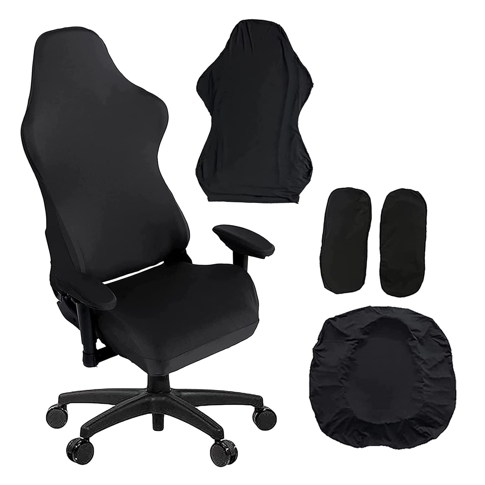 Hsioluted Ergonomic Computer Game Chair Slipcovers Stretchy Spandex Cover for Reclining Racing Gaming Chair Seat Protector Game Slipcover